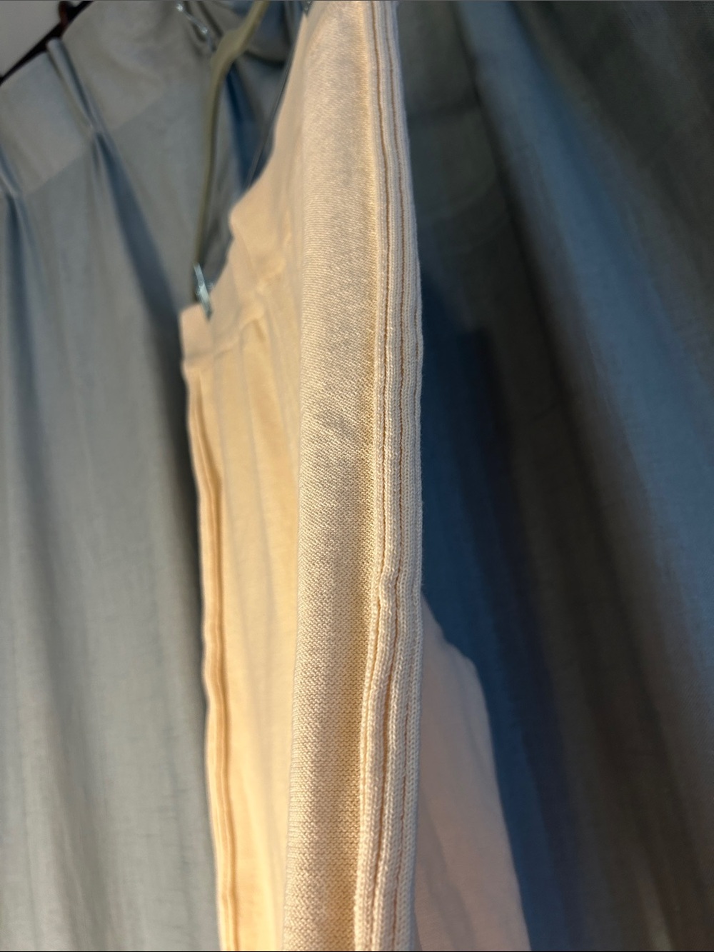 Wide-Leg Knit Pants in Light Beige — Women’s Comfortable Pull-On Pant - Picture 6 of 7